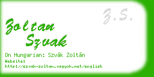 zoltan szvak business card