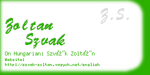 zoltan szvak business card